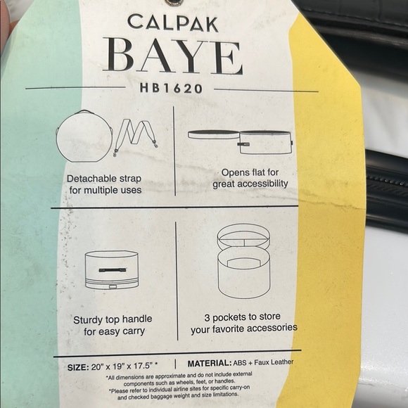 Calpak Baye Gray Milk Marble Round travel Luggage 20” x 19”x17.5” new - Picture 4 of 11